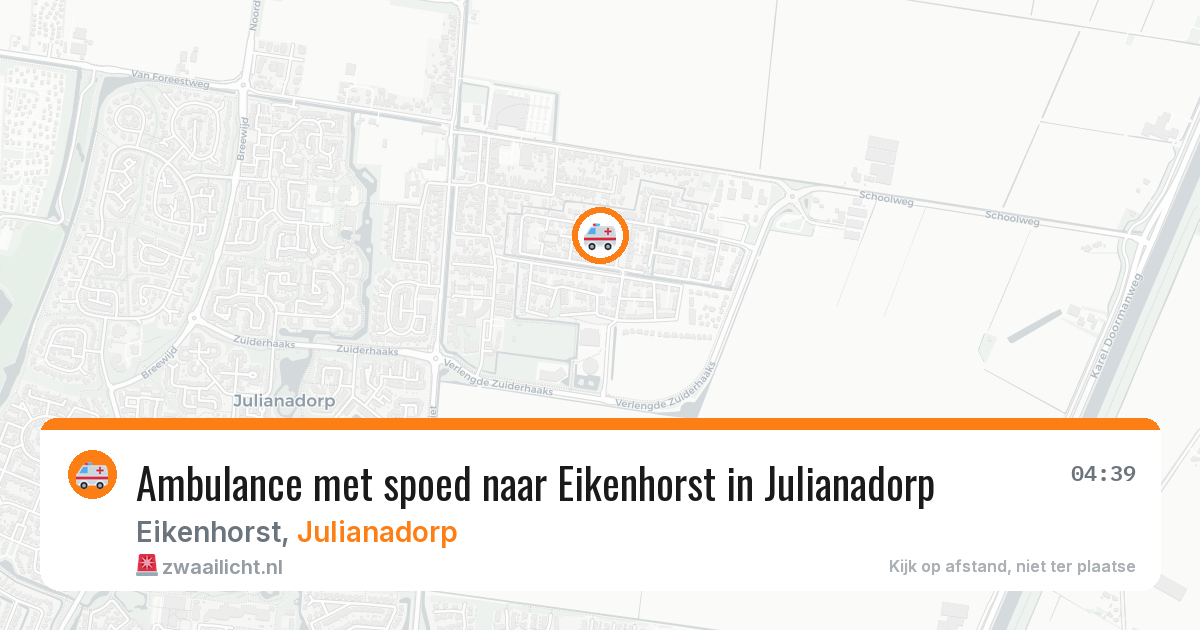 Ambulance met spoed naar Eikenhorst in Julianadorp — 8 aug 2026