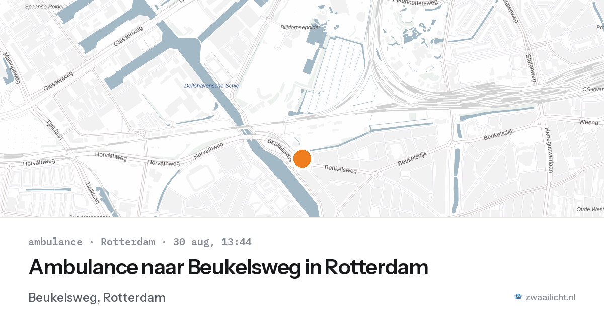 Ambulance naar Beukelsweg in Rotterdam — 30 aug 2026