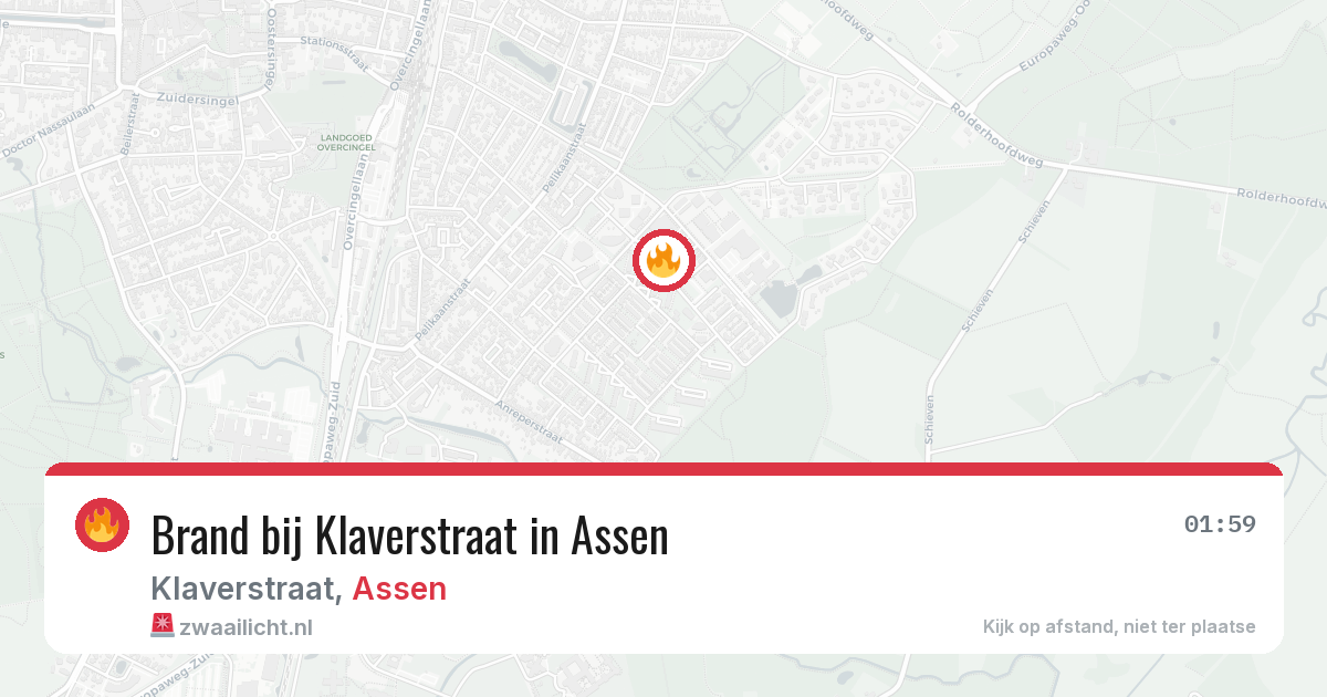 Brand bij Klaverstraat in Assen — 24 jul 2026