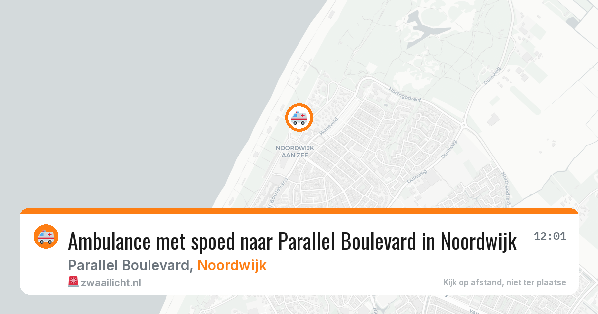 Ambulance met spoed naar Parallel Boulevard in Noordwijk — 19 jan 2026