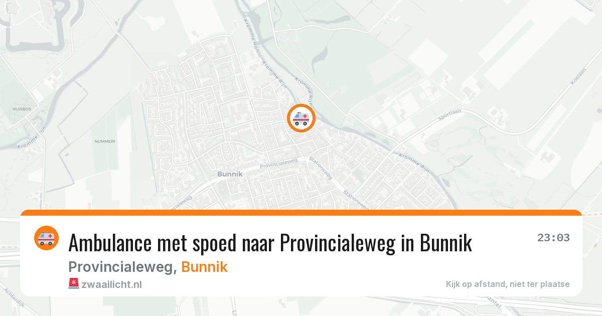Ambulance met spoed naar Provincialeweg in Bunnik — 25 mei 2026
