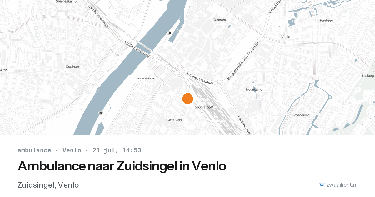 Ambulance naar Zuidsingel in Venlo — 21 jul 2026