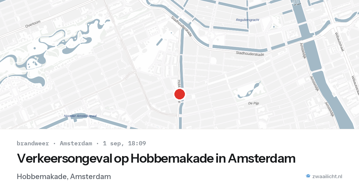 Verkeersongeval op Hobbemakade in Amsterdam — 1 sep 2026