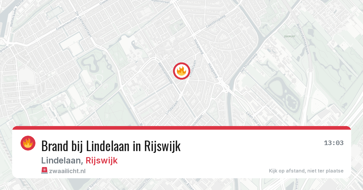 Brand bij Lindelaan in Rijswijk — 31 mei 2026