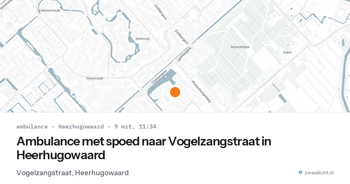 Ambulance met spoed naar Vogelzangstraat in Heerhugowaard — 9 mrt 2026