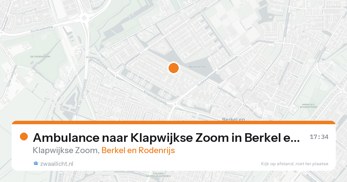 Ambulance naar Klapwijkse Zoom in Berkel en Rodenrijs — 19 aug 2026