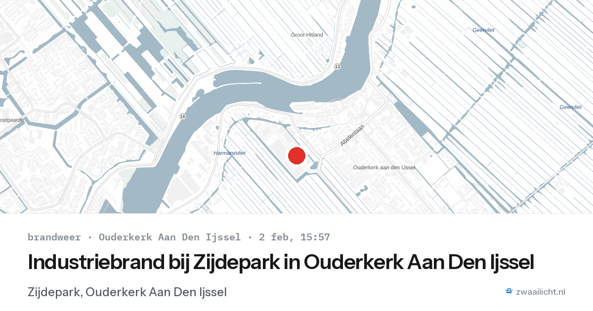 Industriebrand bij Zijdepark in Ouderkerk Aan Den Ijssel — 2 feb 2026