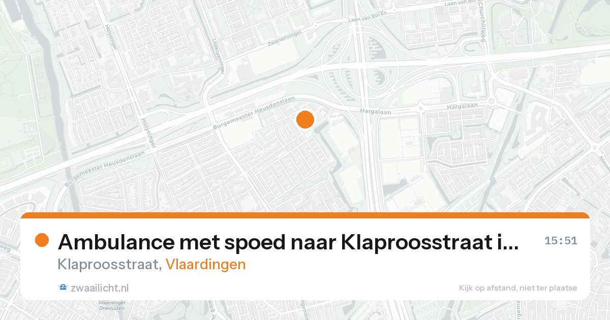 Ambulance met spoed naar Klaproosstraat in Vlaardingen — 22 aug 2026