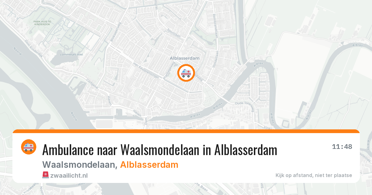 Ambulance naar Waalsmondelaan in Alblasserdam — 3 aug 2026