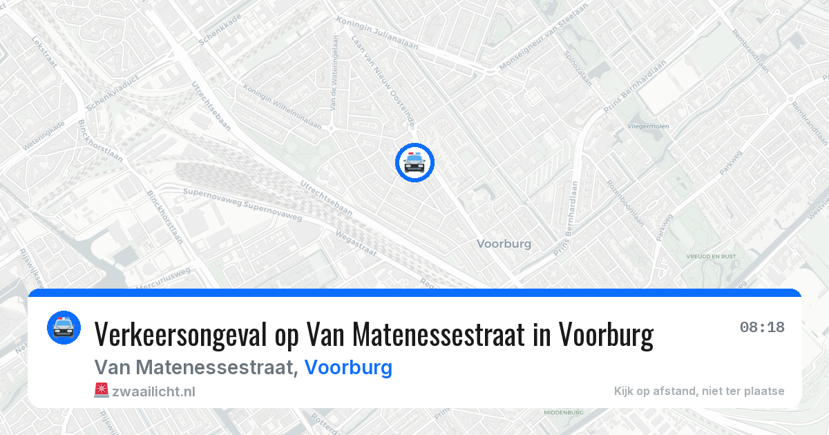 Verkeersongeval op Van Matenessestraat in Voorburg — 7 jul 2026