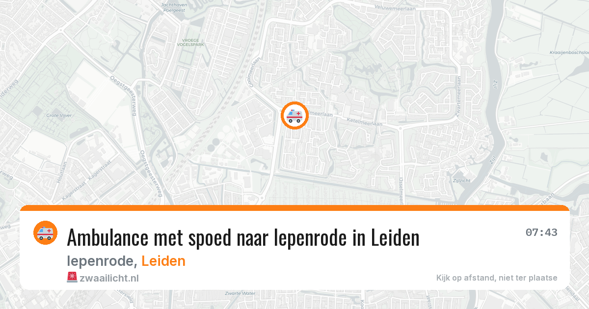 Ambulance met spoed naar Iepenrode in Leiden — 11 aug 2026