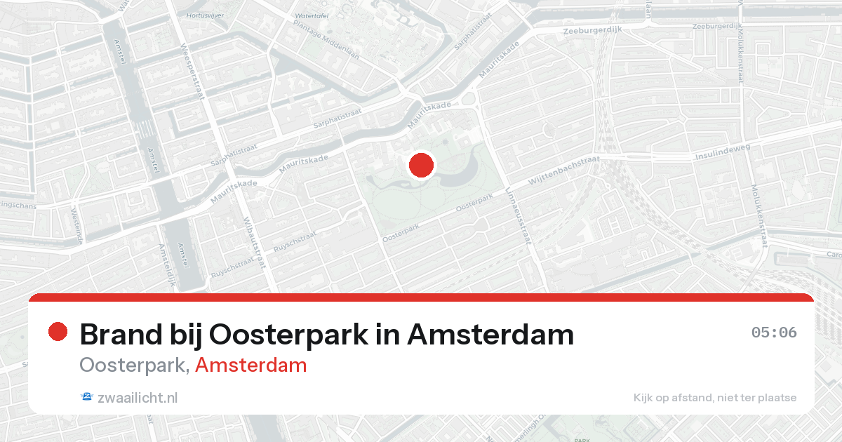 Brand bij Oosterpark in Amsterdam — 23 aug 2026