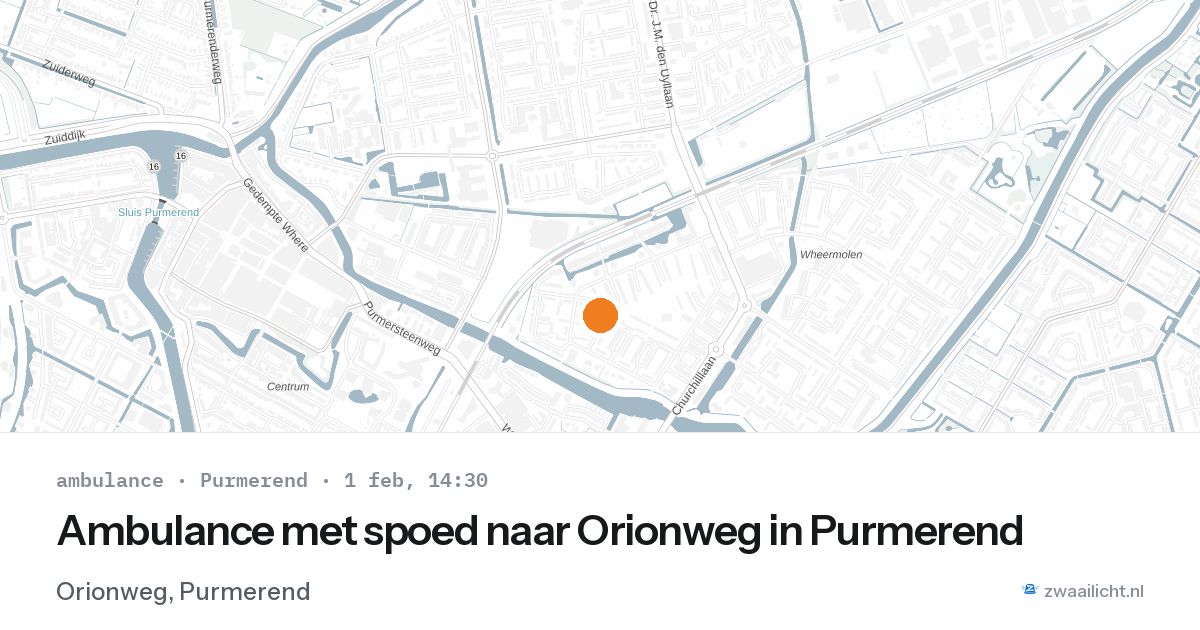 Ambulance met spoed naar Orionweg in Purmerend — 1 feb 2026