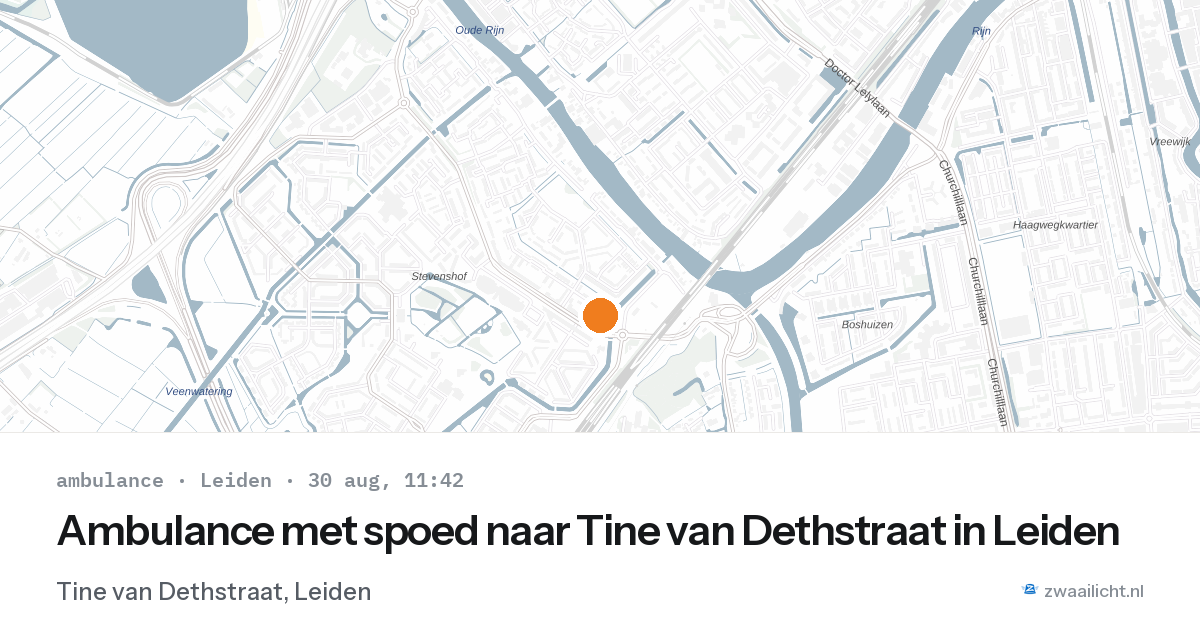 Ambulance met spoed naar Tine van Dethstraat in Leiden — 30 aug 2026