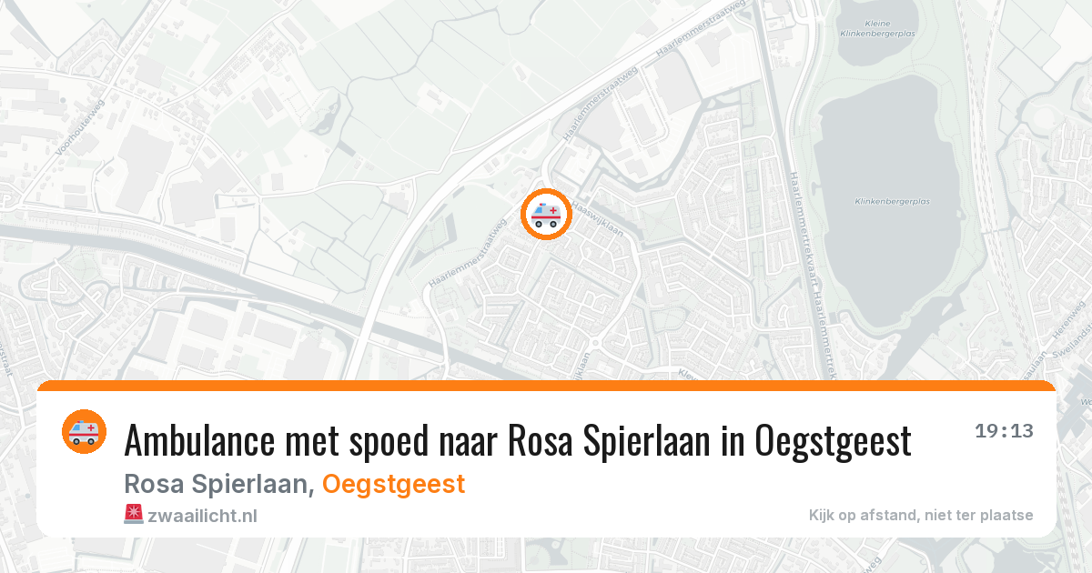 Ambulance met spoed naar Rosa Spierlaan in Oegstgeest — 13 aug 2026