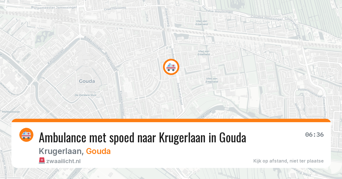 Ambulance met spoed naar Krugerlaan in Gouda — 9 jul 2026