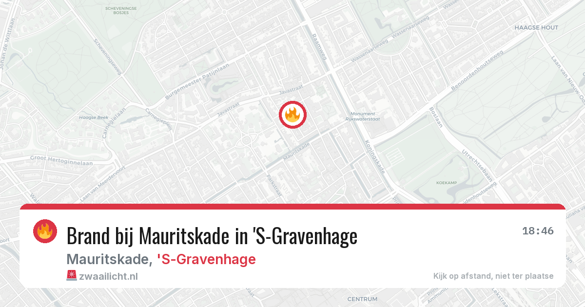 Brand bij Mauritskade in 'S-Gravenhage — 7 jun 2026
