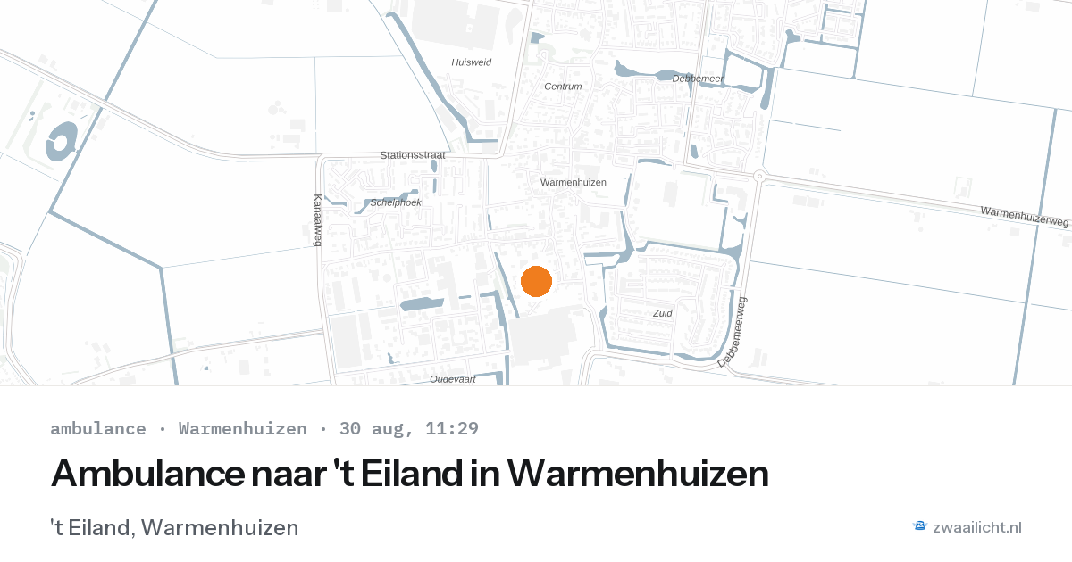 Ambulance naar 't Eiland in Warmenhuizen — 30 aug 2026