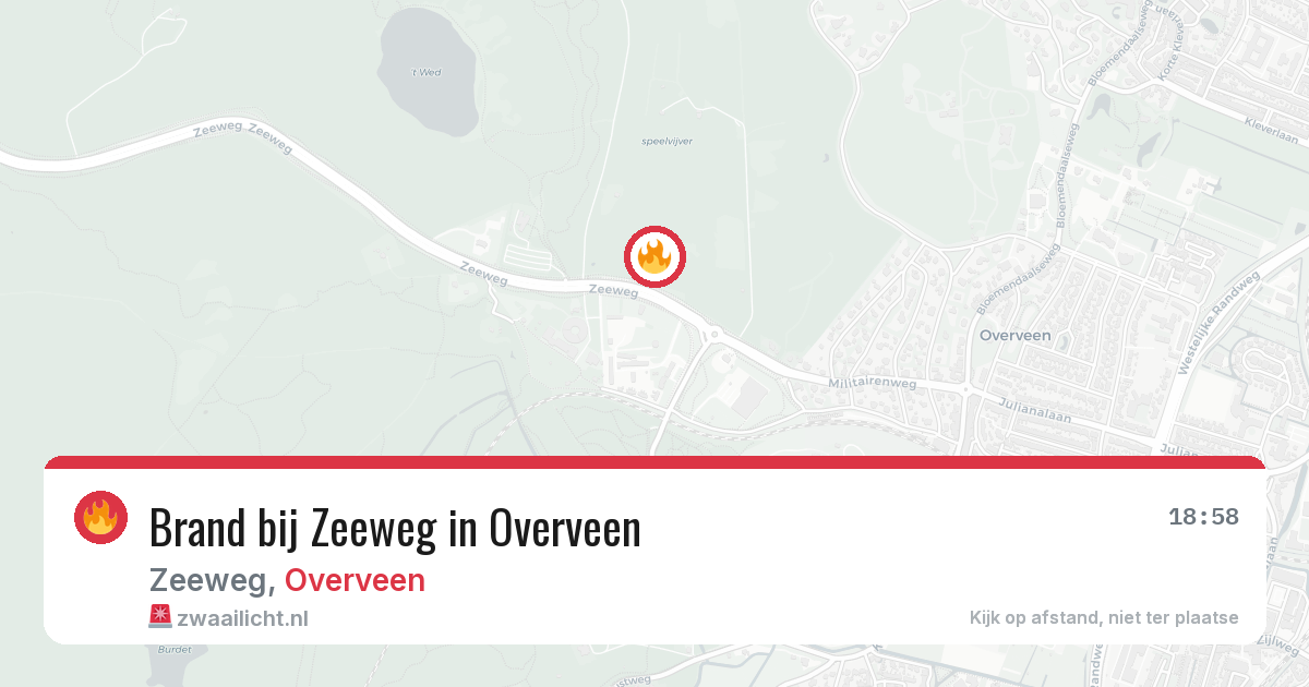 Brand bij Zeeweg in Overveen — 3 aug 2026