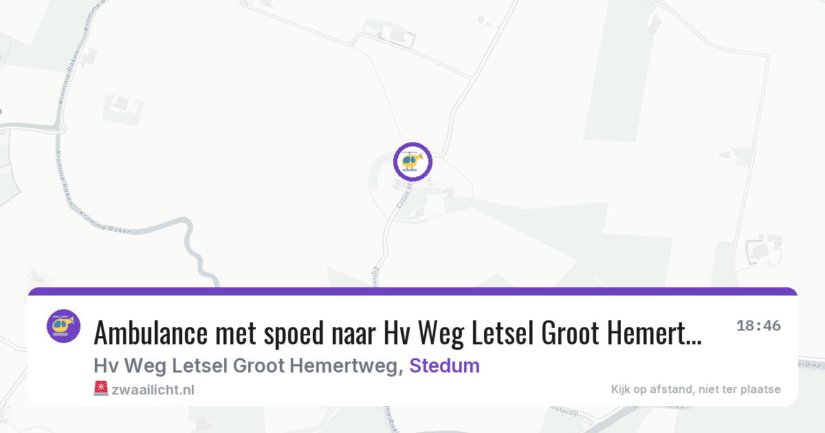 Ambulance met spoed naar Hv Weg Letsel Groot Hemertweg in Stedum — 28 jun 2026