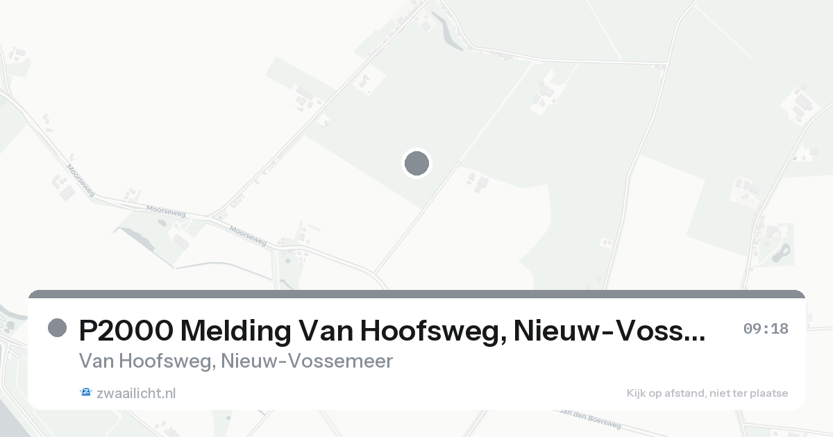 P2000 Melding Van Hoofsweg, Nieuw-Vossemeer — 19 aug 2026