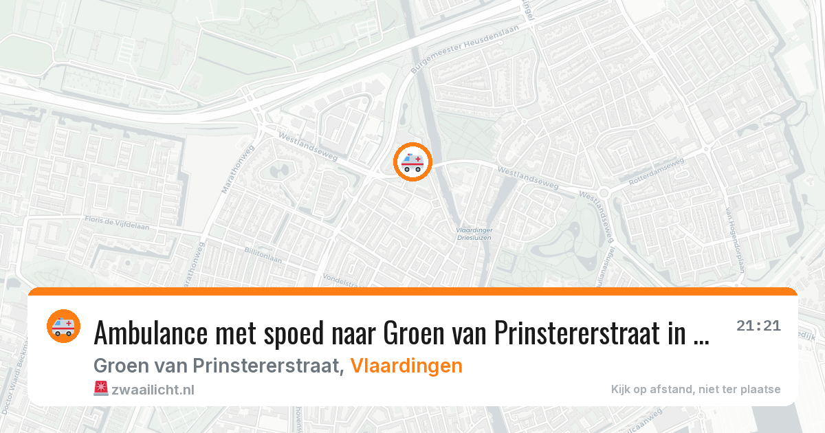 Ambulance met spoed naar Groen van Prinstererstraat in Vlaardingen — 17 jun 2026