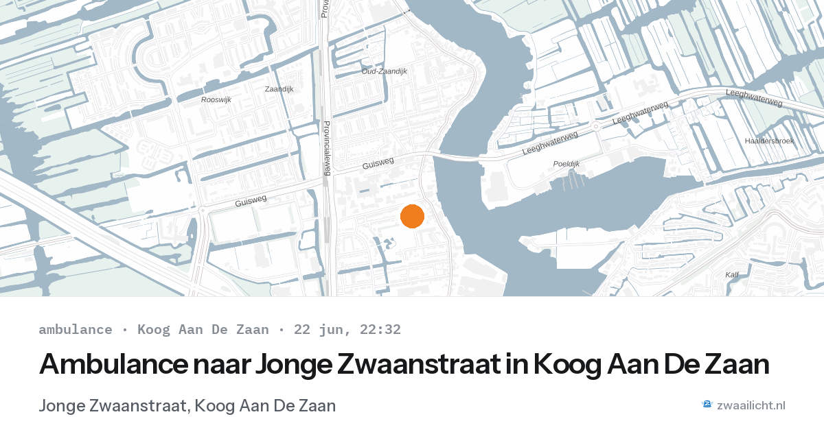 Ambulance naar Jonge Zwaanstraat in Koog Aan De Zaan — 22 jun 2026