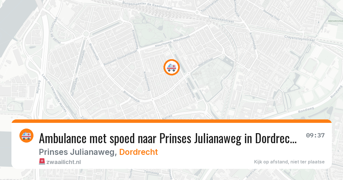 Ambulance met spoed naar Prinses Julianaweg in Dordrecht — 16 jun 2026