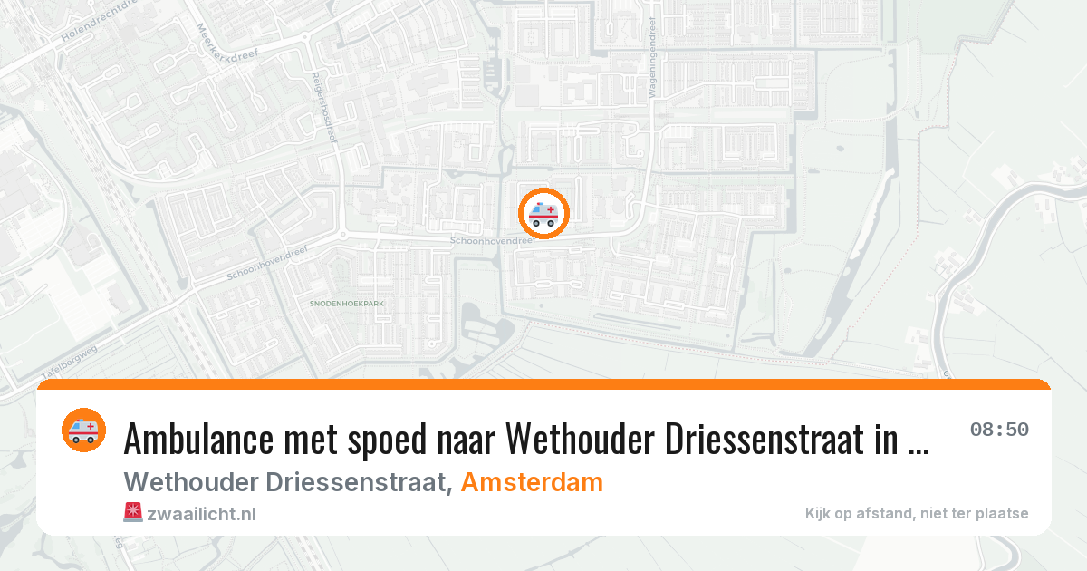 Ambulance met spoed naar Wethouder Driessenstraat in Amsterdam — 20 mei 2026