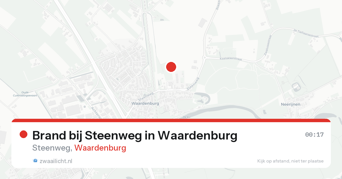 Brand bij Steenweg in Waardenburg — 25 aug 2026