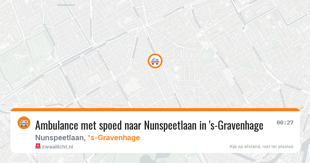 Ambulance met spoed naar Nunspeetlaan in 's-Gravenhage — 18 jul 2026