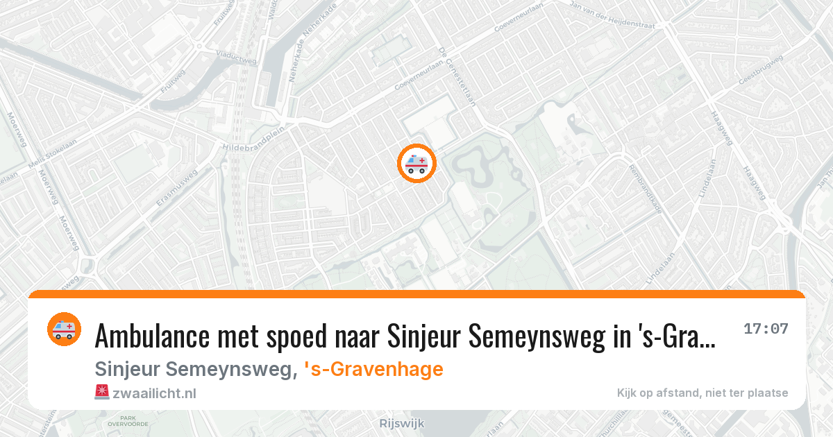 Ambulance met spoed naar Sinjeur Semeynsweg in 's-Gravenhage — 10 aug 2026