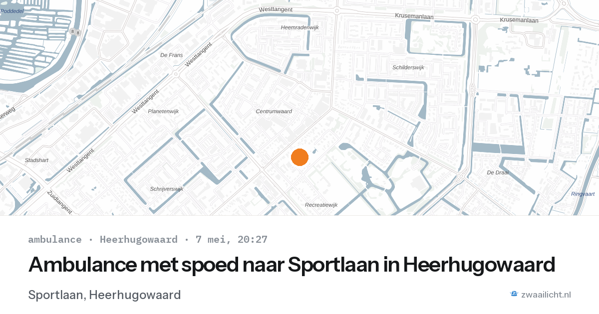 Ambulance met spoed naar Sportlaan in Heerhugowaard — 7 mei 2026