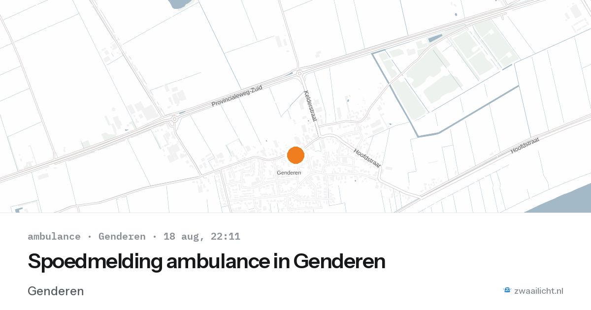 Spoedmelding ambulance in Genderen — 18 aug 2026