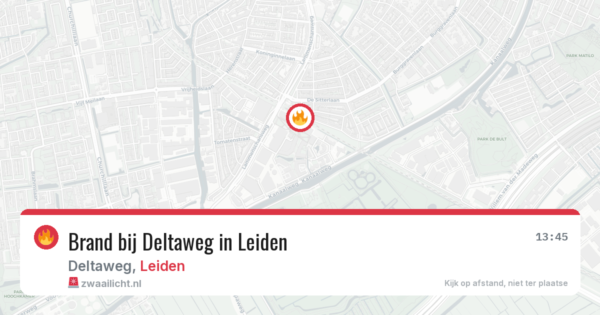 Brand bij Deltaweg in Leiden — 14 apr 2026