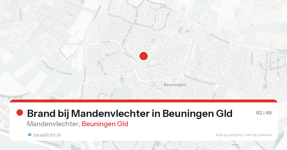 Brand bij Mandenvlechter in Beuningen Gld — 17 aug 2026