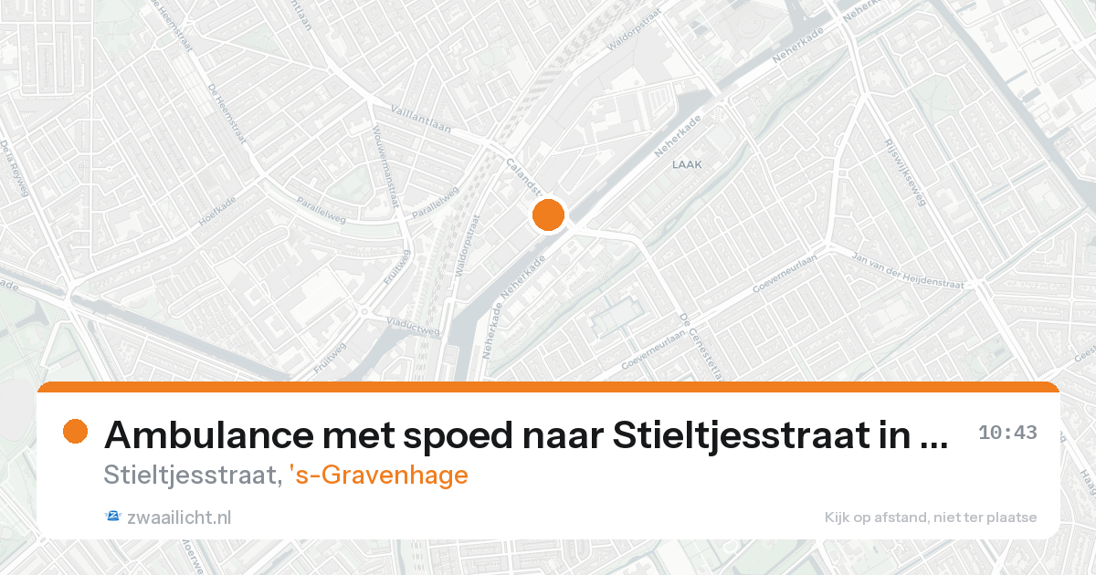 Ambulance met spoed naar Stieltjesstraat in 's-Gravenhage — 18 aug 2026