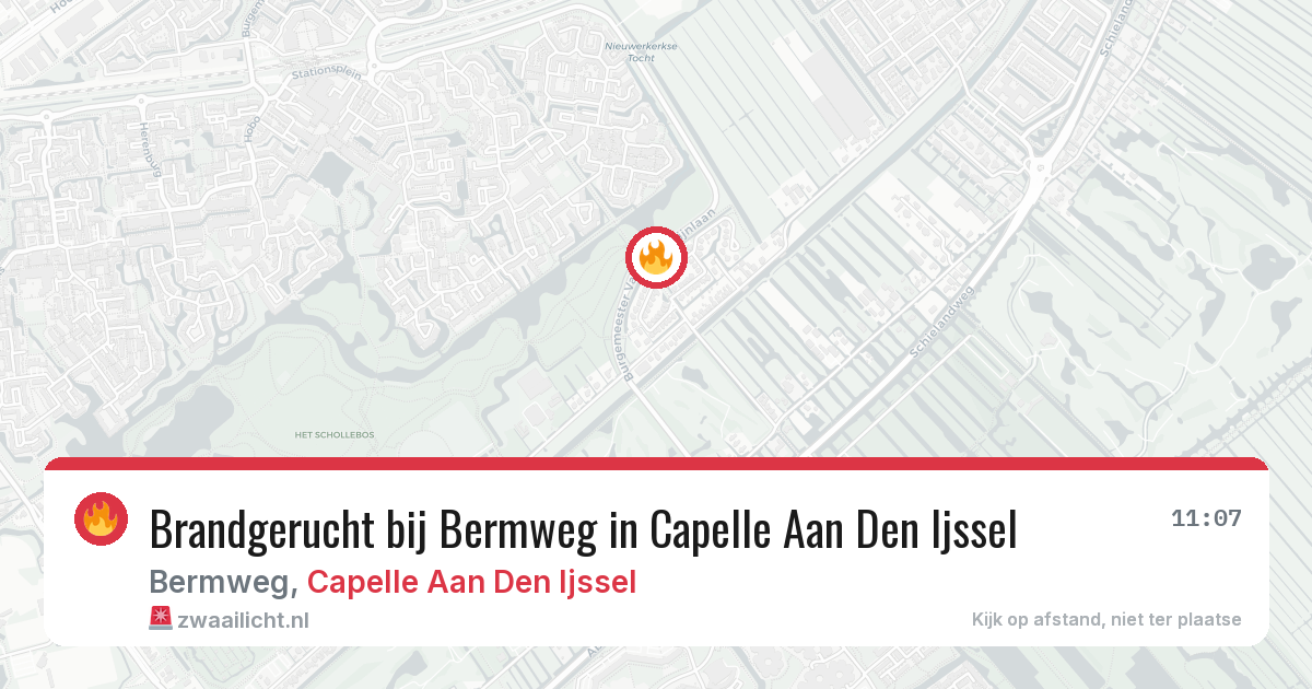 Brandgerucht bij Bermweg in Capelle Aan Den Ijssel — 8 jun 2026