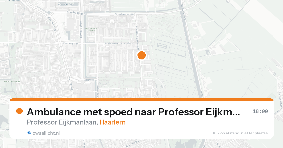 Ambulance met spoed naar Professor Eijkmanlaan in Haarlem — 28 mei 2026