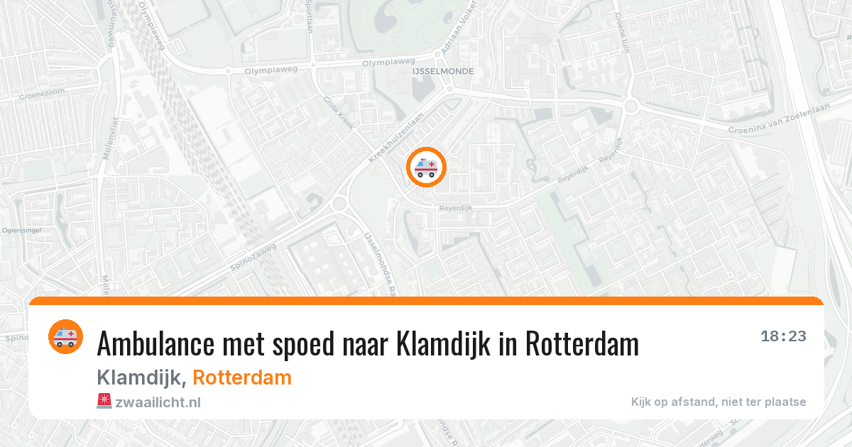 Ambulance met spoed naar Klamdijk in Rotterdam — 12 aug 2026