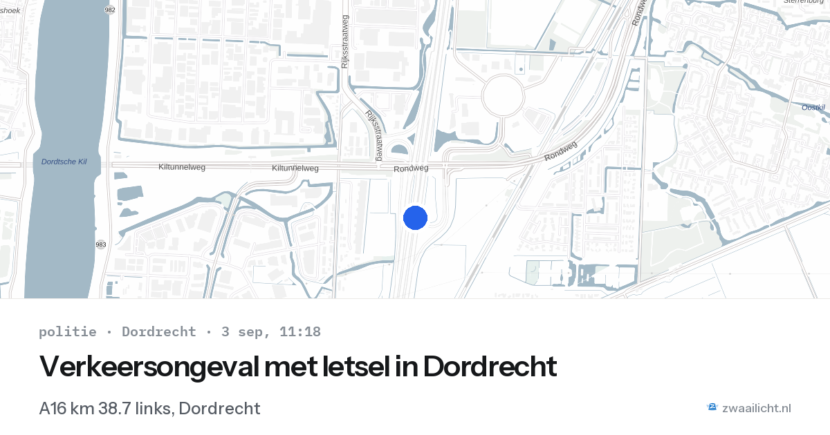 Verkeersongeval met letsel in Dordrecht — 3 sep 2026
