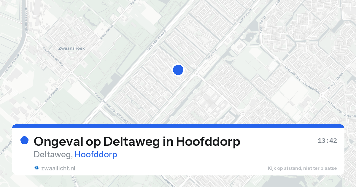 Ongeval op Deltaweg in Hoofddorp — 19 aug 2026