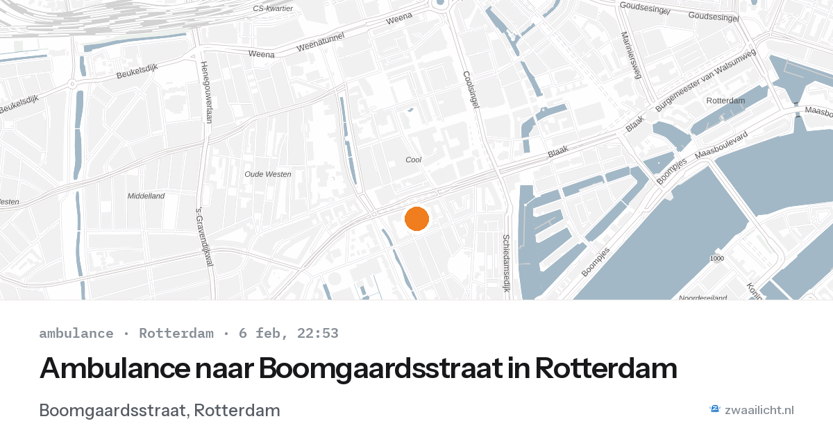 Ambulance naar Boomgaardsstraat in Rotterdam — 6 feb 2026