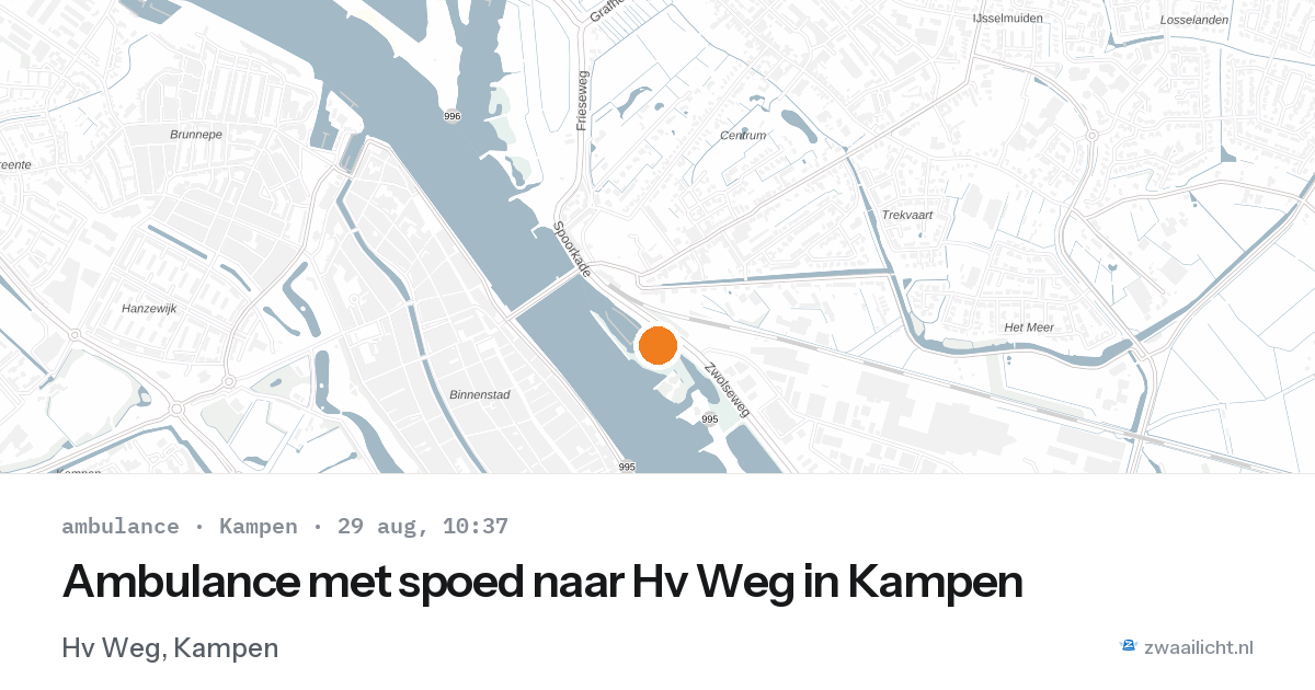 Ambulance met spoed naar Hv Weg in Kampen — 29 aug 2026