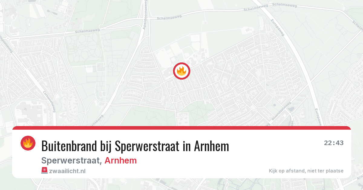 Buitenbrand bij Sperwerstraat in Arnhem — 9 jun 2026