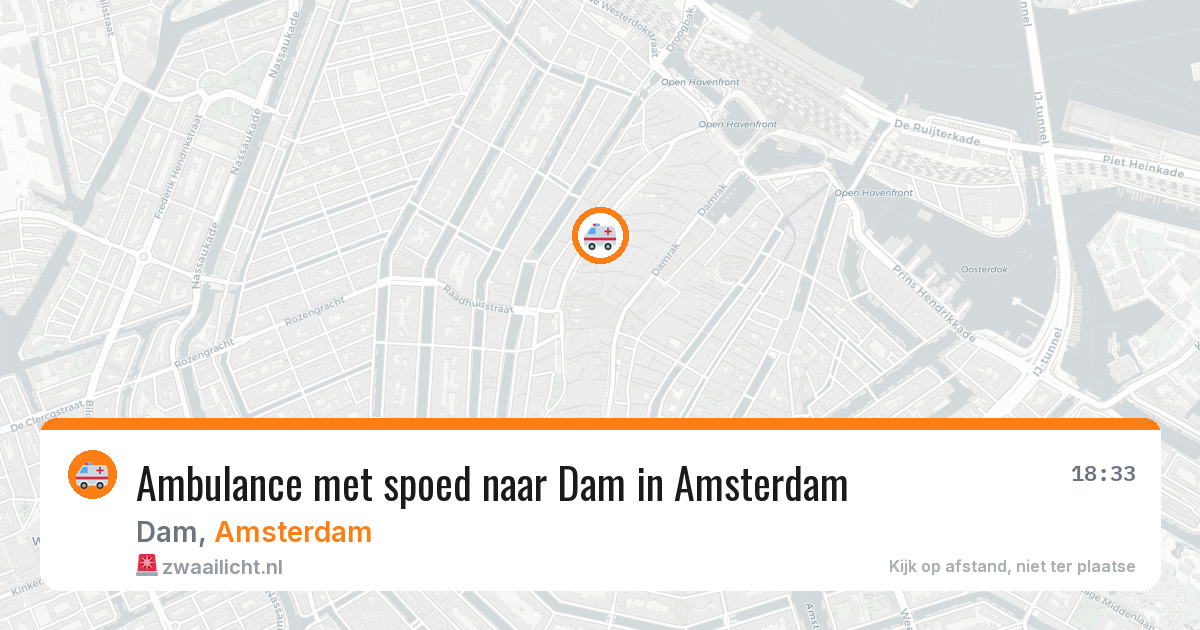 Ambulance met spoed naar Dam in Amsterdam — 11 jun 2026