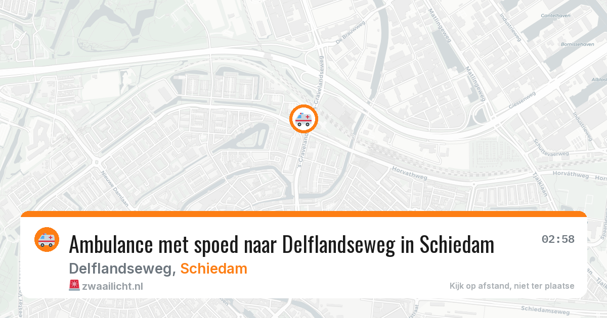 Ambulance met spoed naar Delflandseweg in Schiedam — 1 aug 2026