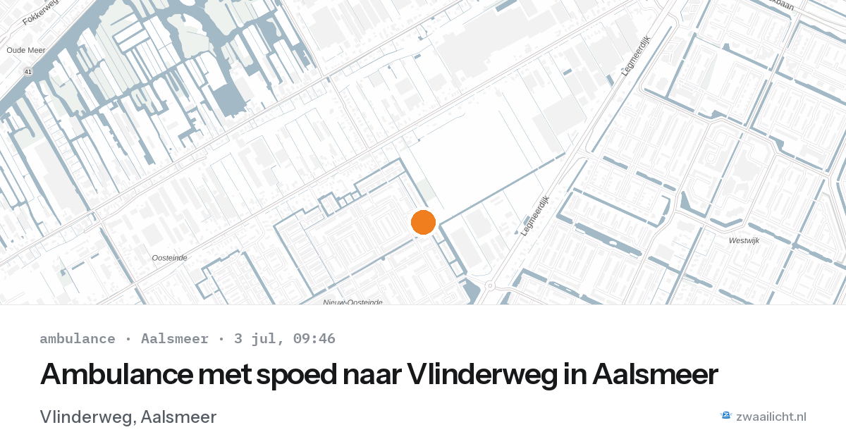 Ambulance met spoed naar Vlinderweg in Aalsmeer — 3 jul 2026