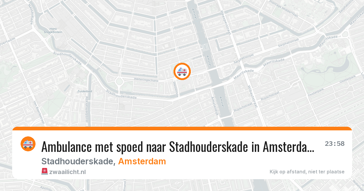 Ambulance met spoed naar Stadhouderskade in Amsterdam — 9 jul 2026