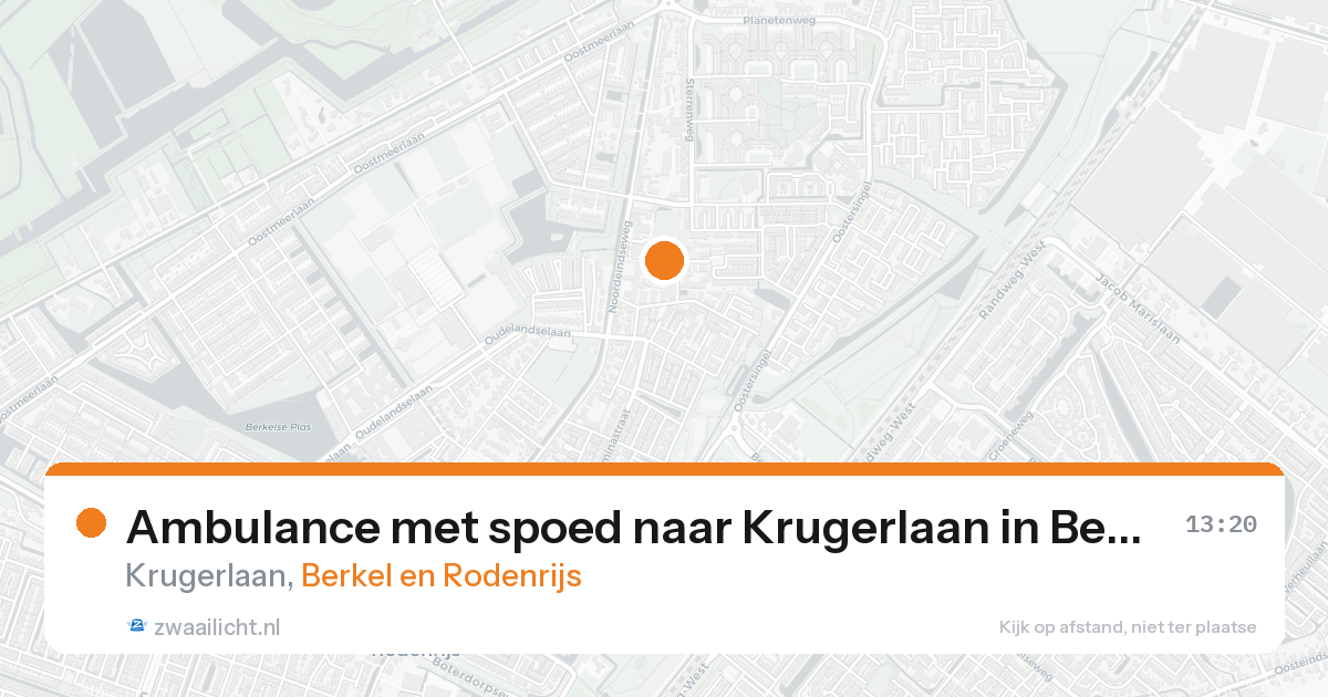 Ambulance met spoed naar Krugerlaan in Berkel en Rodenrijs — 19 aug 2026